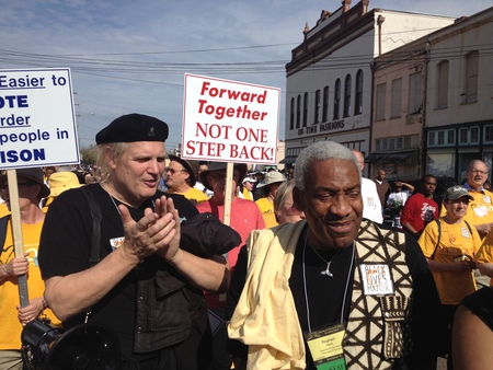 Greg Greenway and Reggie Harris in the march in Selma 2015