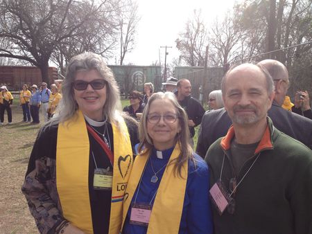 Rev Amy Carol Webb Rev Jan Taddeo and Russ Taddeo at the premarch rally in Selma